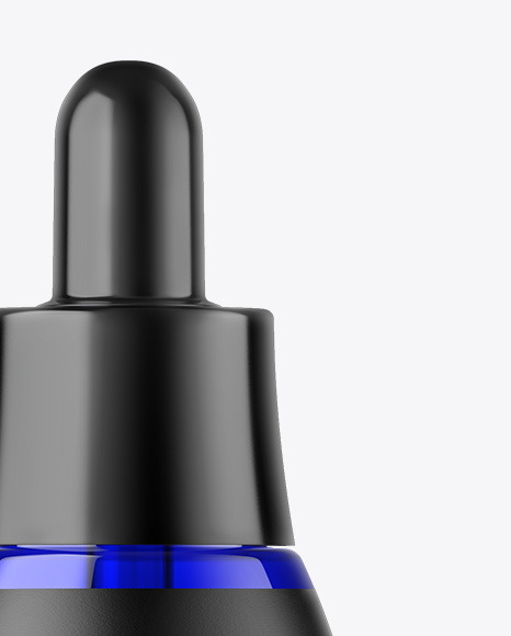 Blue Glass Dropper Bottle Mockup