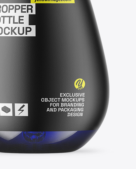 Blue Glass Dropper Bottle Mockup