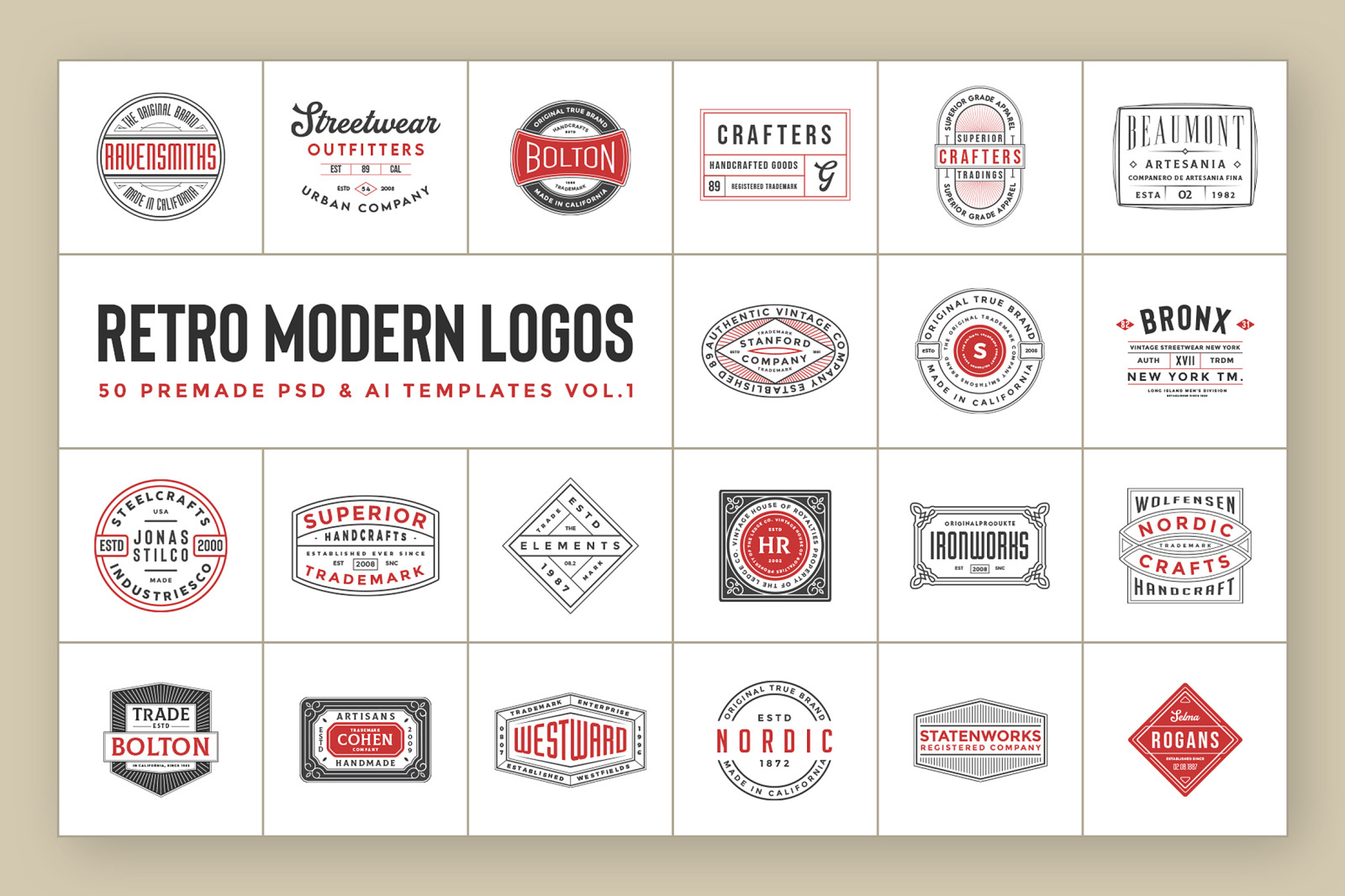 50 Retro Modern Logos 50 Retro Modern Logos