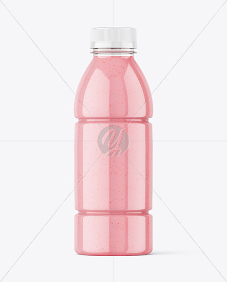 Clear PET Bottle with Smoothie Mockup