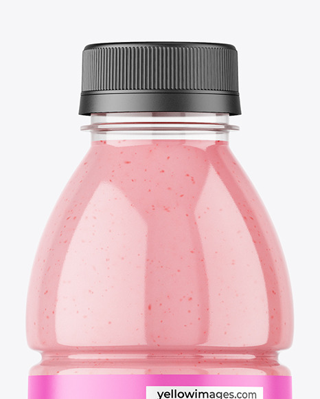 Clear PET Bottle with Smoothie Mockup