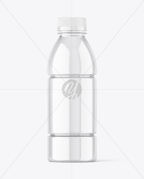 Clear PET Bottle with Water Mockup