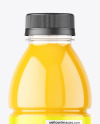 Clear PET Bottle with Orange Juice Mockup