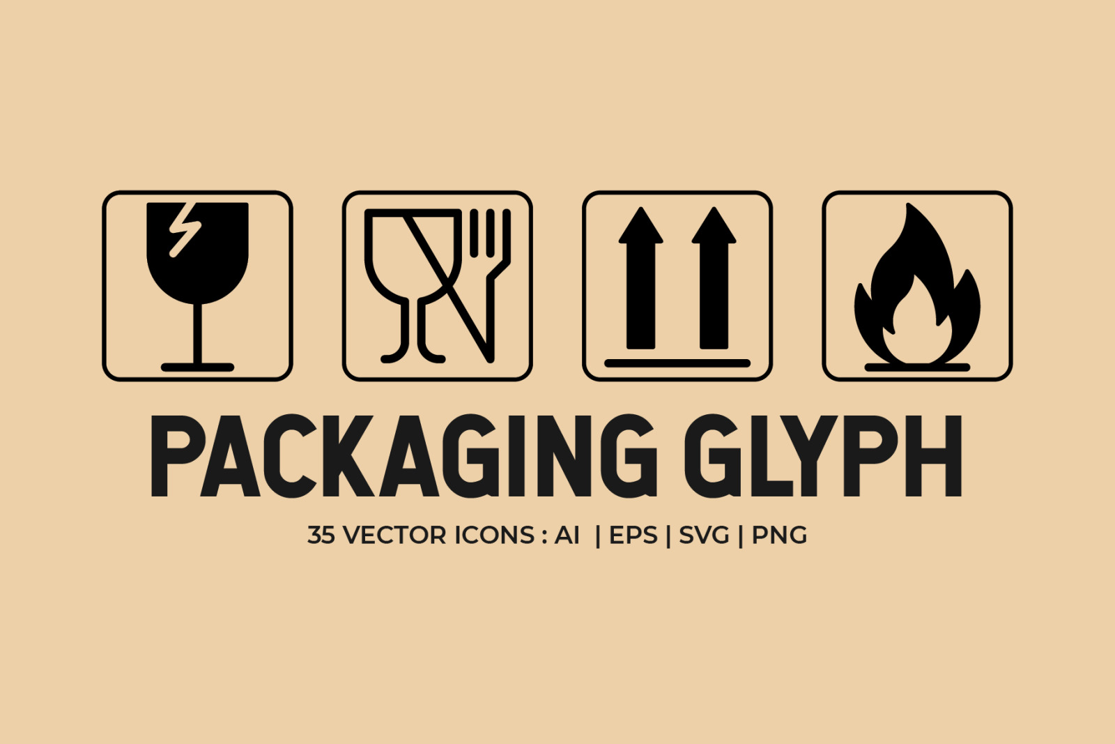 Packaging Line Icons Packaging Line Icons