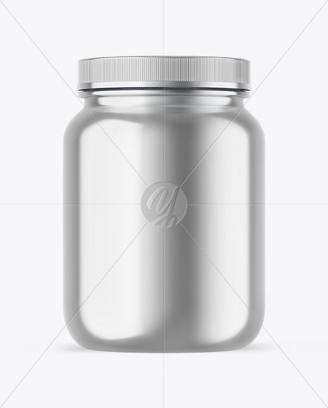 Metallic Protein Jar Mockup Metallic Protein Jar Mockup