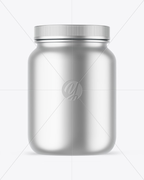Matte Metallic Protein Jar Mockup Matte Metallic Protein Jar Mockup