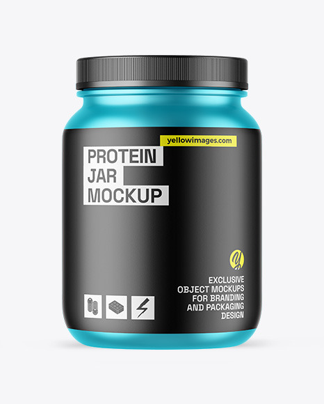 Matte Metallic Protein Jar Mockup