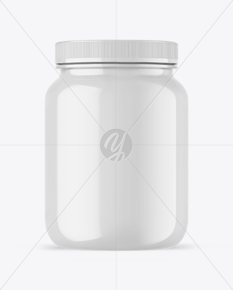 Glossy Protein Jar Mockup