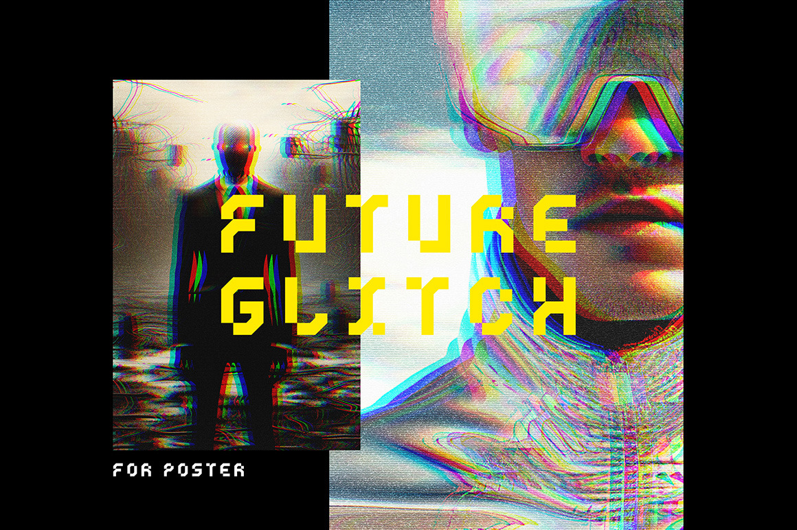 Futuristic Glitch Poster Photo Effect