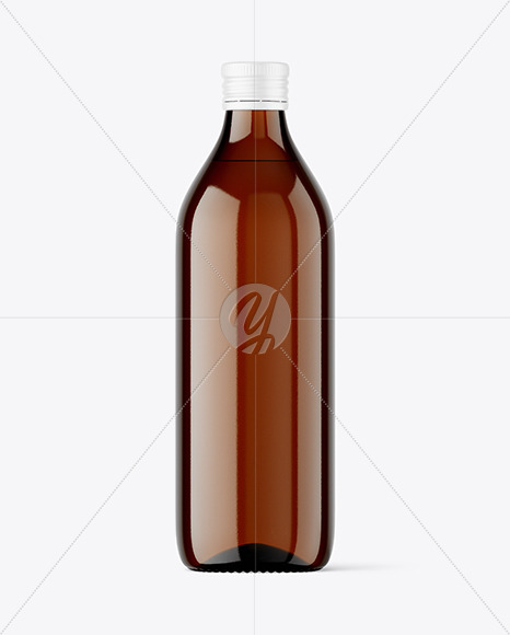 Amber Glass Olive Oil Bottle Mockup