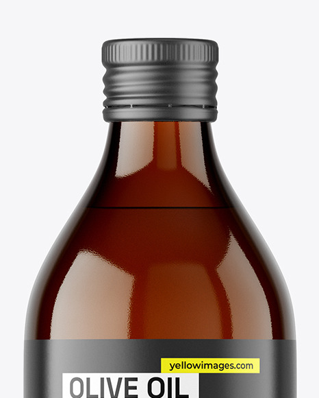 Amber Glass Olive Oil Bottle Mockup