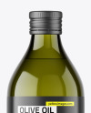 Green Glass Olive Oil Bottle Mockup