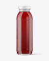 250ml Clear Glass Bottle with Red Juice Mockup