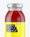 250ml Clear Glass Bottle with Red Juice Mockup