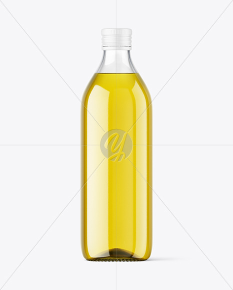 Clear Glass Olive Oil Bottle Mockup