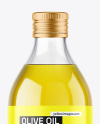 Clear Glass Olive Oil Bottle Mockup