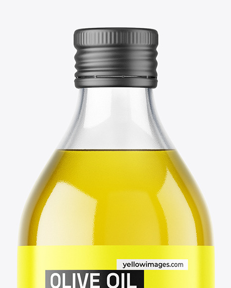 Clear Glass Olive Oil Bottle Mockup