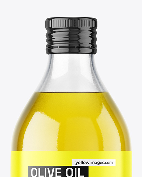 Clear Glass Olive Oil Bottle Mockup