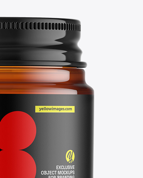 Amber Glass Cosmetic Jar Mockup