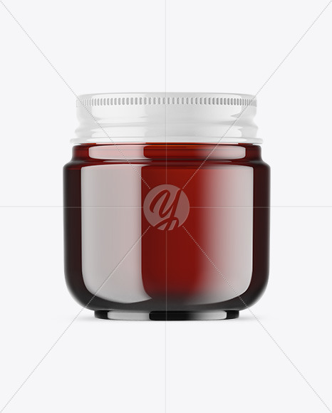 Dark Amber Cosmetic Jar Mockup