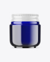 Blue Glass Cosmetic Jar Mockup