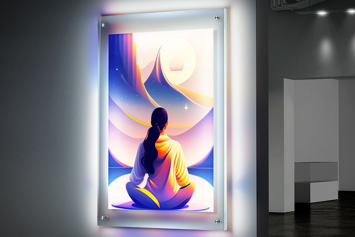 Glowing Poster Mockup