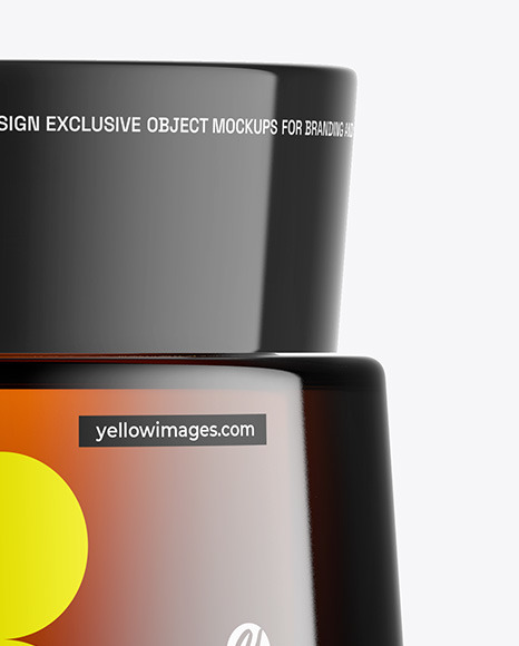 Amber Glass Cosmetic Jar Mockup Amber Glass Cosmetic Jar Mockup