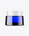 Blue Glass Cosmetic Jar Mockup Blue Glass Cosmetic Jar Mockup
