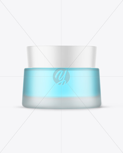 Frosted Glass Cosmetic Jar Mockup