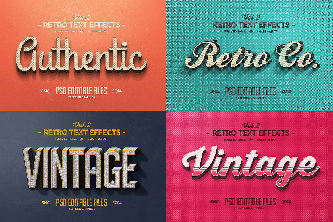 50 Vintage Text Effects Bundle