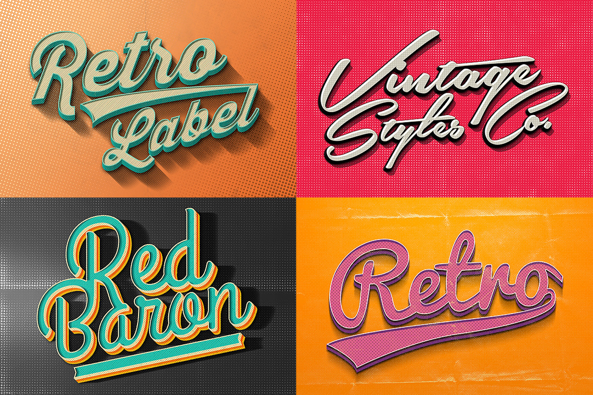 50 Vintage Text Effects Bundle