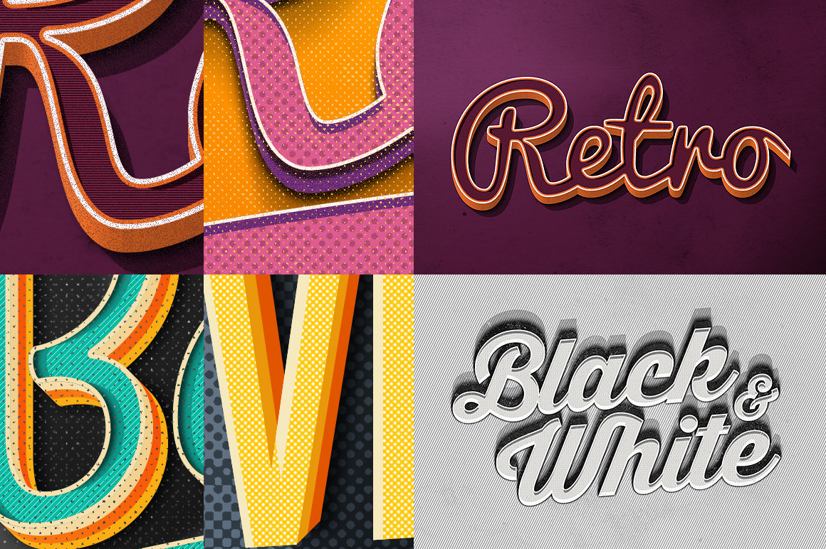 50 Vintage Text Effects Bundle