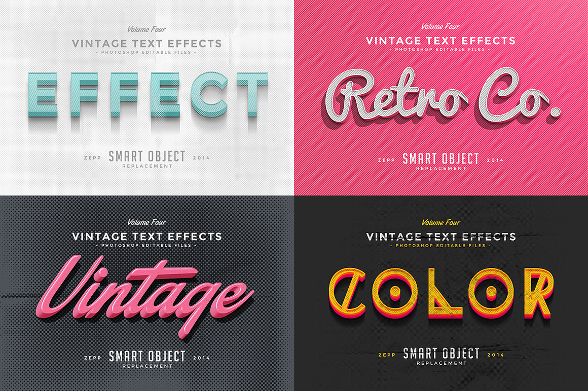 50 Vintage Text Effects Bundle