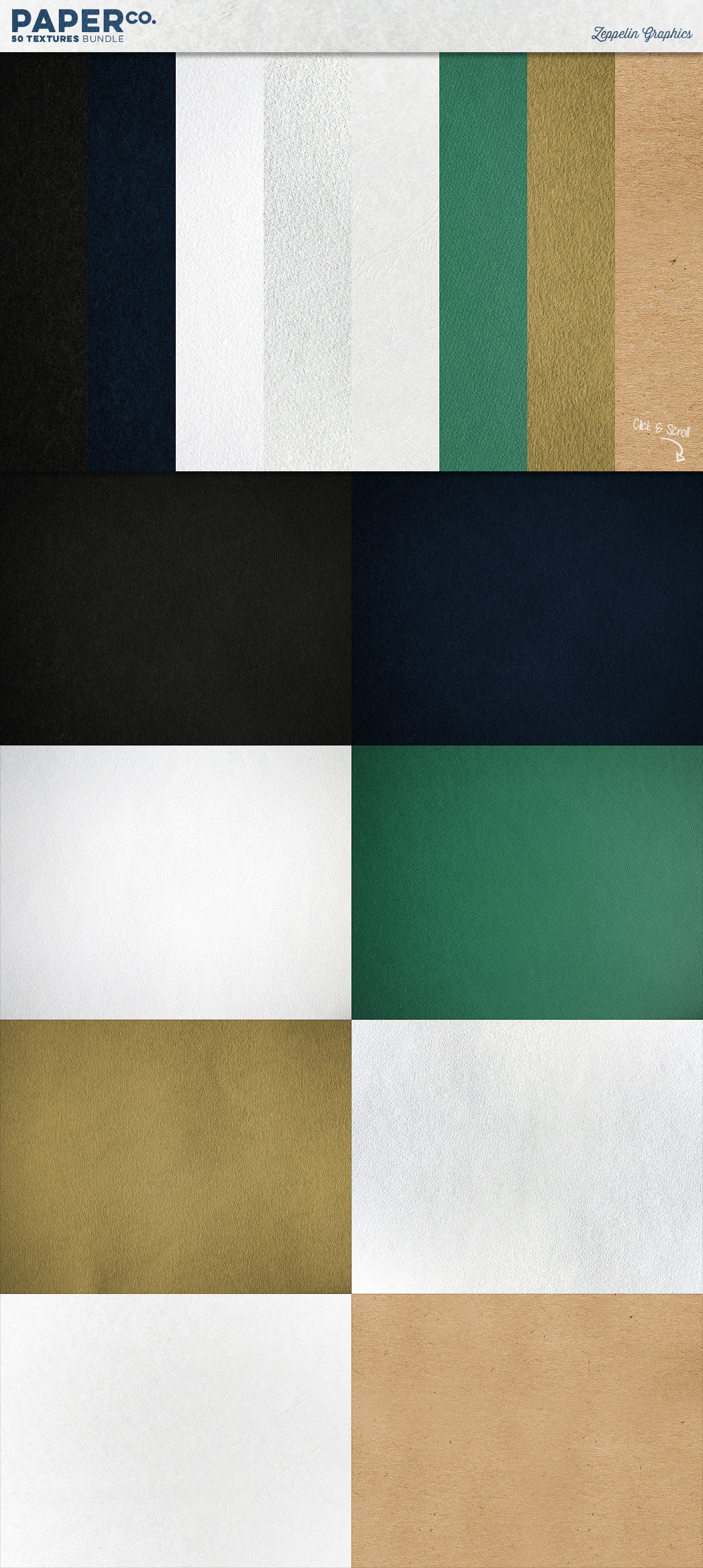 50 Paper Textures Set