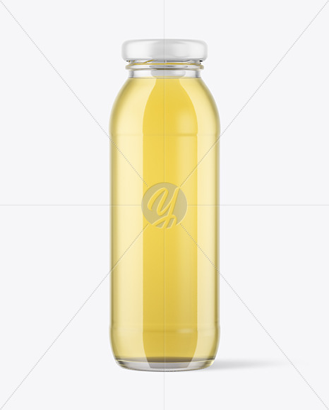 250ml Clear Glass Bottle with Grape Juice Mockup