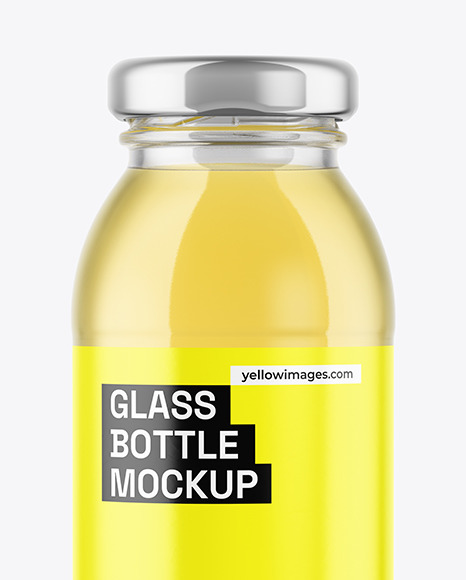 250ml Clear Glass Bottle with Grape Juice Mockup