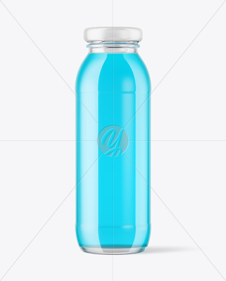 250ml Clear Glass Bottle with Soft Drink Mockup