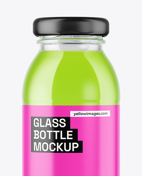 250ml Clear Glass Bottle with Soft Drink Mockup