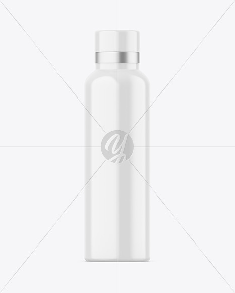 Glossy Thermos Bottle Mockup