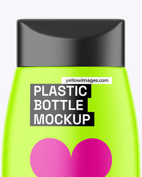 Matte Plastic Shampoo Bottle Mockup