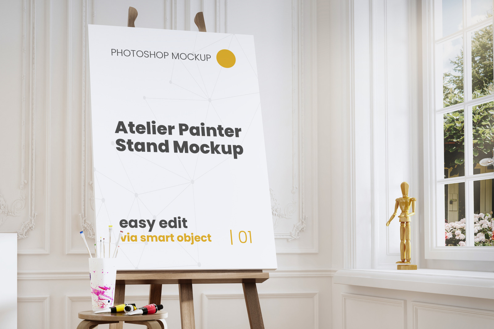 Atelier Painter Stand Mockup Scenes