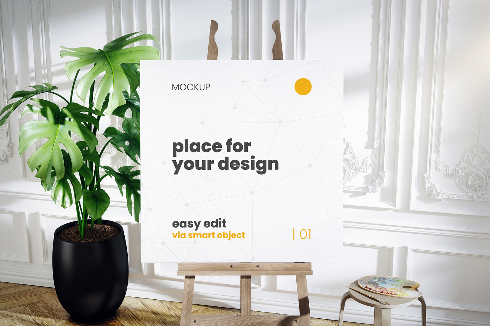 Atelier Painter Stand Mockup Scenes Atelier Painter Stand Mockup Scenes
