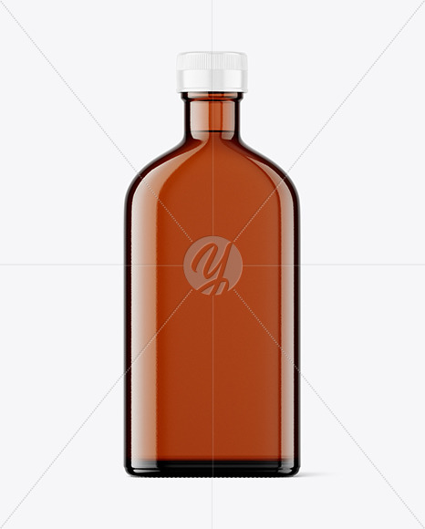 Amber Glass Bottle Mockup