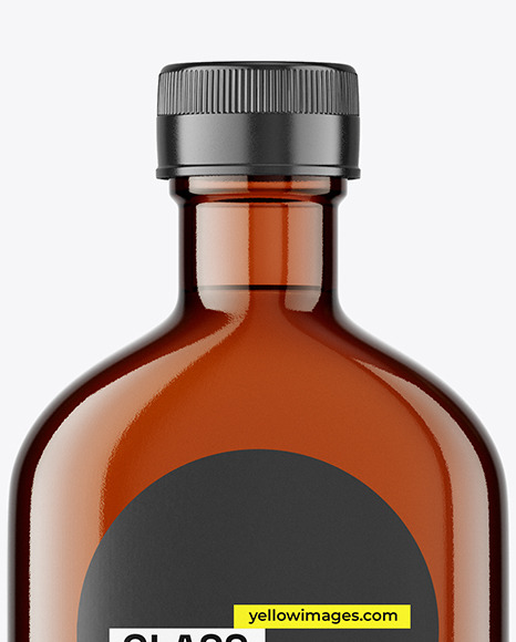 Amber Glass Bottle Mockup