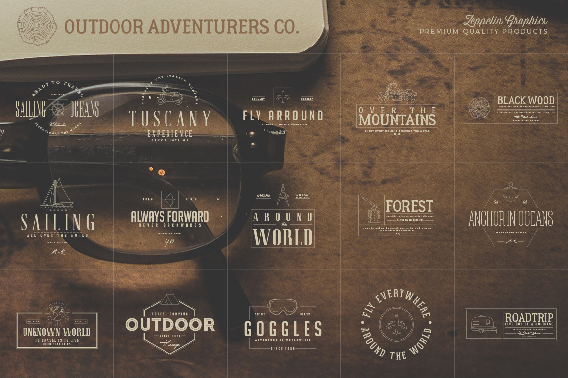 150 Outdoor Adventurers Logos