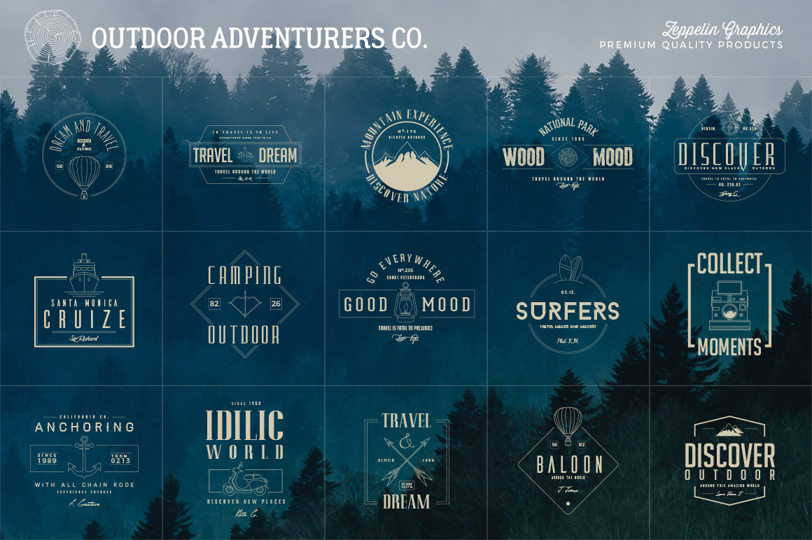 150 Outdoor Adventurers Logos