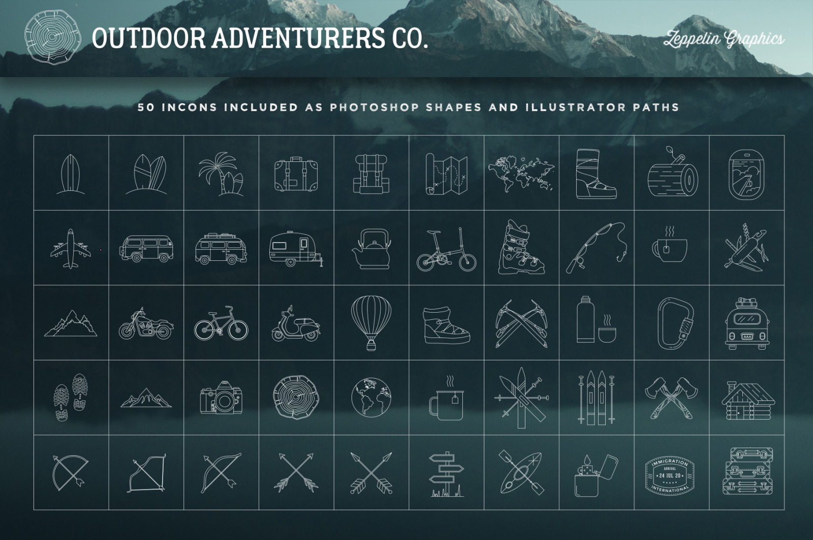 100 Outdoors Adventurer Logos