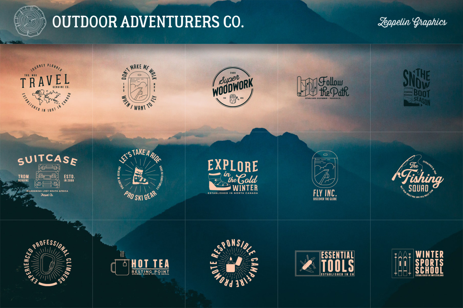 100 Outdoors Adventurer Logos