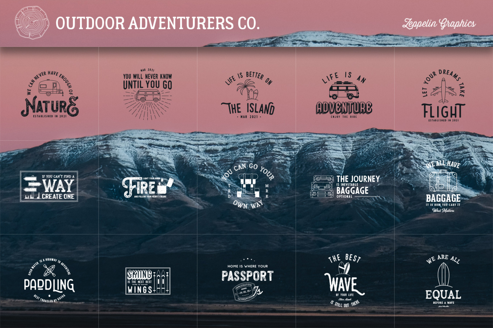 100 Outdoors Adventurer Logos