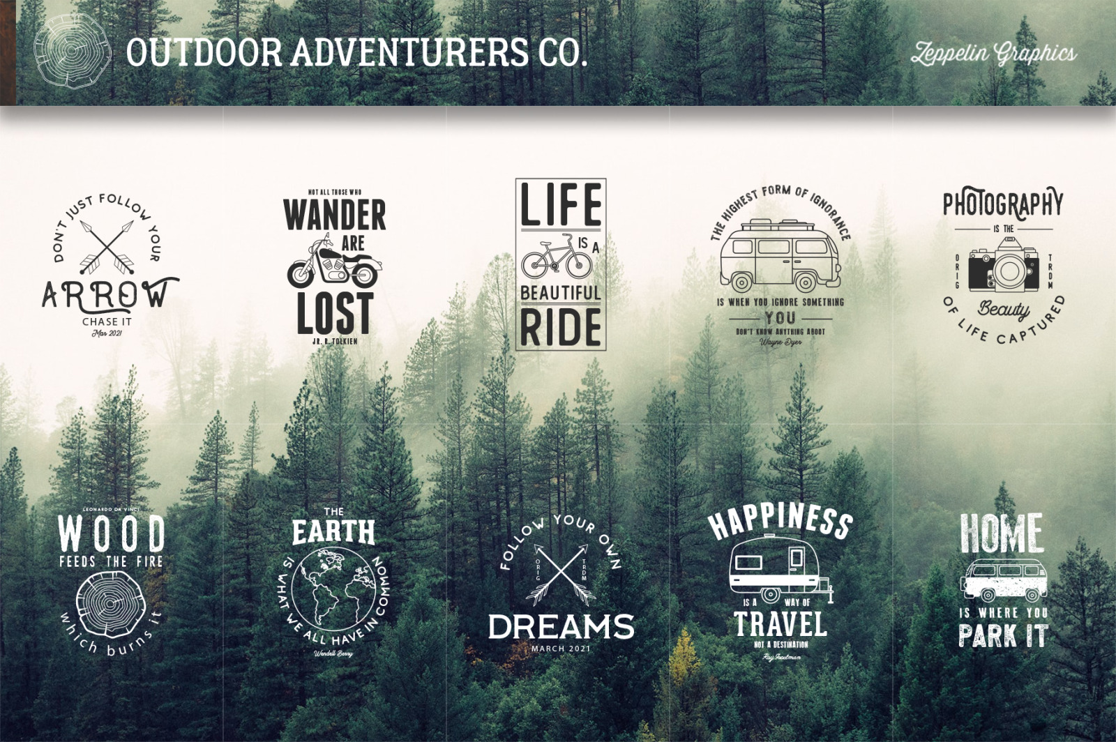 100 Outdoors Adventurer Logos